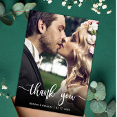 手モダン入力結婚写真サンキューカード サンキューカード