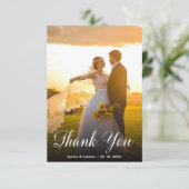 手モダン入力結婚写真サンキューカード サンキューカード (スタンド正面)