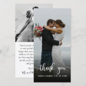 手モダン入力結婚写真サンキューカード サンキューカード (正面/裏面)