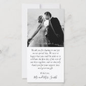 手モダン入力結婚写真サンキューカード サンキューカード (裏面)