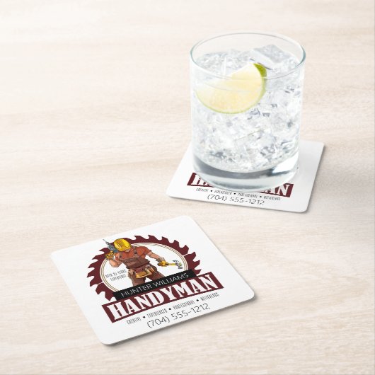 手モダン利人整備請負業者ツール スクエアペーパーコースター (インサイチュ)