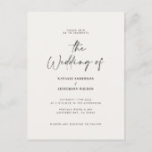 手モダン動の予算結婚 ポストカード (正面)