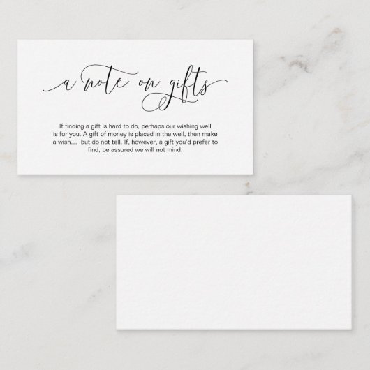 手モダン墨筆、贈答状 エンクロージャーカード (正面/裏面)