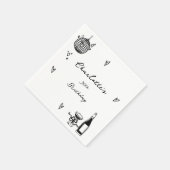 手モダン引きディスコボール30歳の誕生日 スタンダードカクテルナプキン (角)