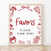 手モダン引きピザオイタリアンビリティー看板 ポスター