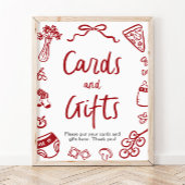 手モダン引きピザカーイタリアンドとギフト ポスター