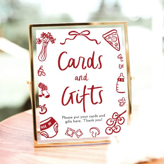 手モダン引きピザカーイタリアンドとギフト ポスター