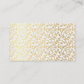 手モダン引きフローラ葉模様スポット金ゴールド 名刺 (裏面)