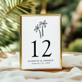 手モダン引きブラックパーム結婚ズ テーブルナンバー