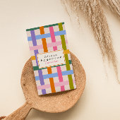 手モダン引きボカラフルホ市松模様にー 名刺