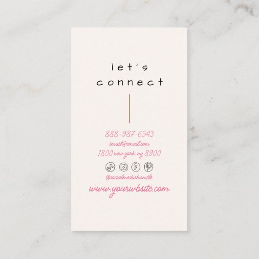 手モダン引きボカラフルホ市松模様にー 名刺 (裏面)