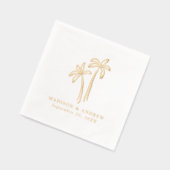 手モダン引きヤシ結婚の木 箔ナプキン (左)