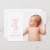 手モダン引き乳児の出産発表 シーズンポストカード (正面/裏面)