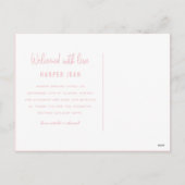 手モダン引き乳児の出産発表 シーズンポストカード (裏面)