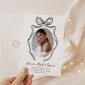 手モダン引き弓お洒落ブライダルシャワー 招待状