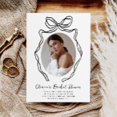 手モダン引き弓お洒落ブライダルシャワー 招待状