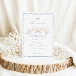 手モダン引き本の赤ちゃんシャワー 招待状