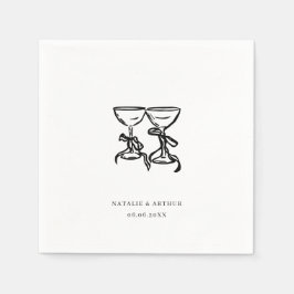 手モダン引き結婚の スタンダードカクテルナプキン