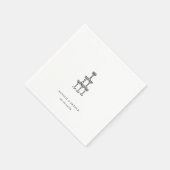 手モダン引き結婚の スタンダードカクテルナプキン (角)