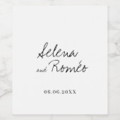 手モダン引き結婚の ワインラベル (シングルラベル)