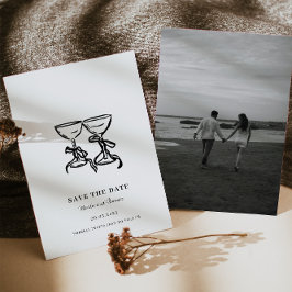 手モダン引き結婚式の日付を保存 セーブザデート