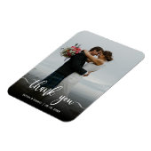 手モダン手紙の写結婚真ありがとう マグネット (左側)