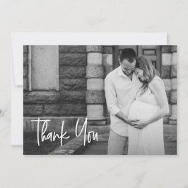 手モダン打ちカスタム写真赤ちゃんシャワー サンキューカード