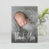 手モダン打ちカスタム赤ちゃんシャワー写真 サンキューカード (スタンド正面)