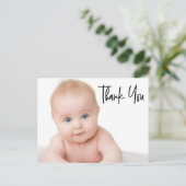 手モダン打ちベビー写真ベビーシャワー ポストカード (スタンド正面)