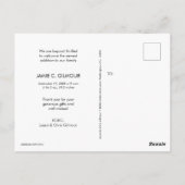 手モダン打ちベビー写真誕生のお知らせ ポストカード (裏面)