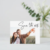 手モダン打ち日付保存Script Photo ポストカード (スタンド正面)