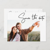 手モダン打ち日付保存Script Photo ポストカード (正面/裏面)