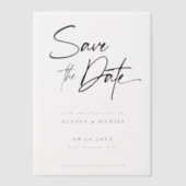 手モダン打ち結婚オーバーレイ ベラム紙招待状 (正面)