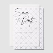 手モダン打ち結婚オーバーレイ ベラム紙招待状 (オフセット (招待状))