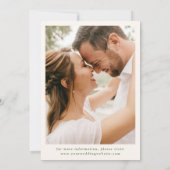 手モダン描きパームツリークリームフォト結婚ズ セーブザデート (裏面)