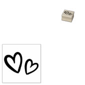 手モダン描きブラシハート |木製モチーフ ラバースタンプ (押印)