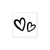 手モダン描きブラシハート |木製モチーフ ラバースタンプ (インプリント)