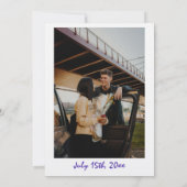 手モダン描き書レトロ写真結婚の 招待状 (裏面)