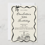 手モダン描き30歳の誕生日招待状 招待状 (正面)