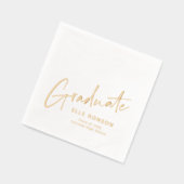 手モダン文字による卒業 箔ナプキン (左)