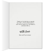 手モダン文字の結婚サンキューカード (内側 (右))