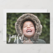 手モダン文字Joyful Holiday Photo シーズンカード (正面)