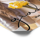 手モダン書き書写真の卒業 ポスター (角)