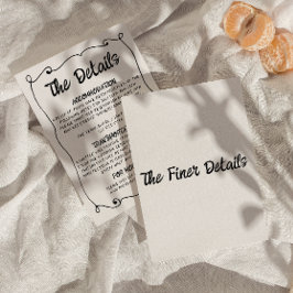 手モダン書レトロの結婚詳細 エンクロージャーカード