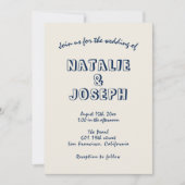 手モダン書レトロ結婚 招待状 (正面)