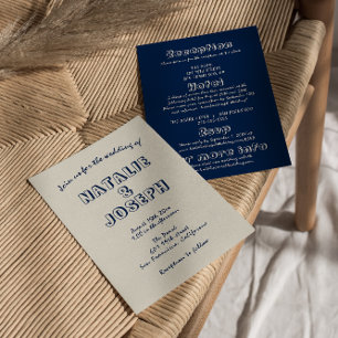 手モダン書レトロ結婚 招待状