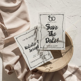 手モダン書描レトロ結婚枠 セーブザデート