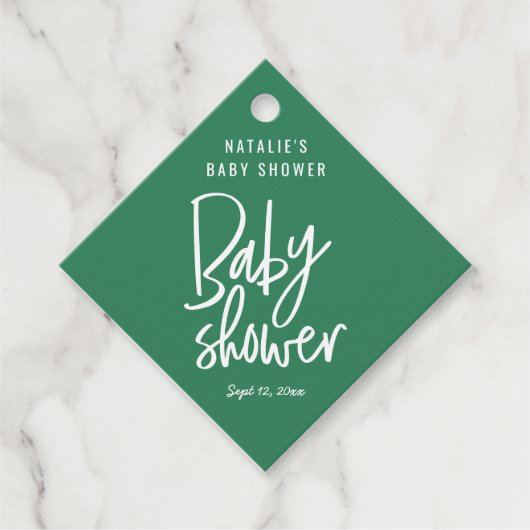 手モダン書赤ちゃんシャワー フェイバータグ (正面)