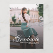 手モダン標写真卒業2025 案内ポストカード (正面)