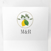 手モダン水色レモングリーン結婚ズ 三つ折り招待状 (内部最初)